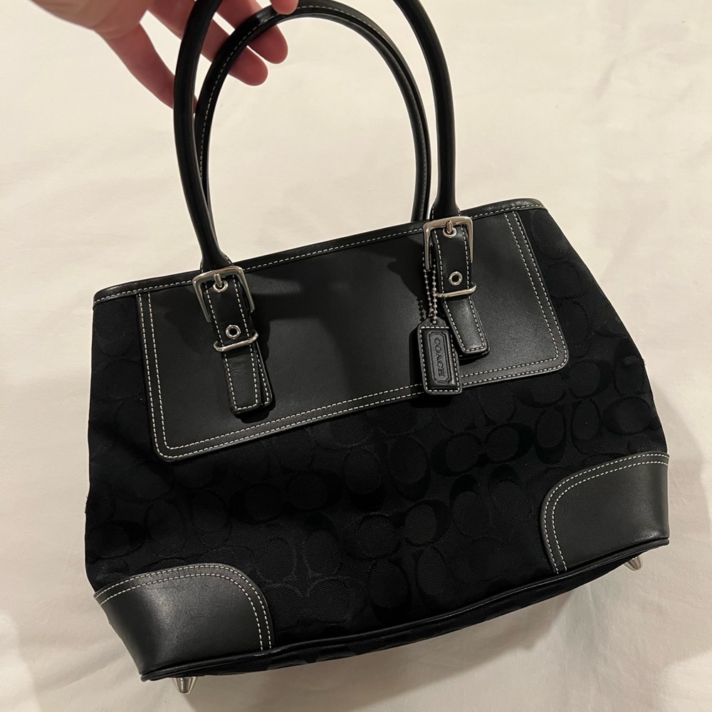 Authentic black monogram Coach purse